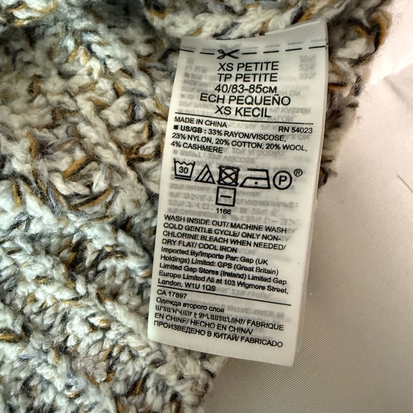 BANANA REPUBLIC Cable Knit Sweater Petite XS cropped Cabincore eclectic grandpa - Picture 11 of 11